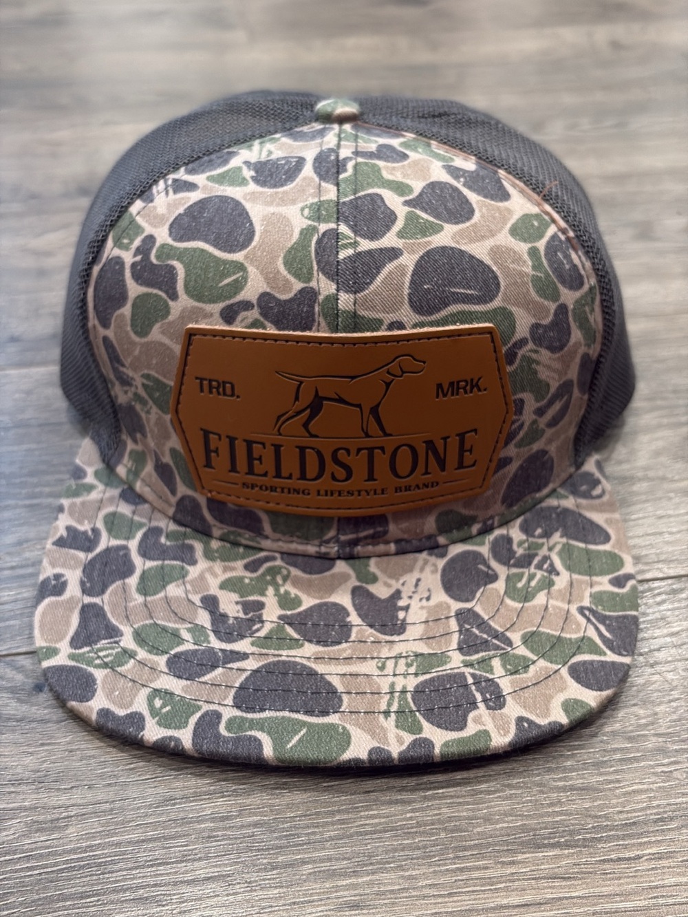 Fieldstone Camo Patch Trucker Hat - Green & Brown
